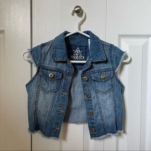 GUESS Cropped Denim Vest